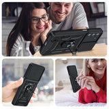LeYi for Motorola Edge-5G UW 2021 Case: Motorola-Edge-2021-Case with Slide Camera Cover and Screen Protector, Heavy Duty Armor Cell Mobile Phone Cover