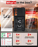 LeYi for Samsung Galaxy S25 FE Case:Samsung Galaxy S25 FE Case with Tempered Glass Screen Protector, [Military-Grade] Shockproof Kickstand Funda para