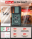 LeYi for Samsung Galaxy S25 FE Case:Samsung Galaxy S25 FE Case with Tempered Glass Screen Protector, [Military-Grade] Shockproof Kickstand Funda para