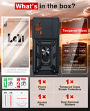 LeYi for TCL 50 XE-5G Case: with Slide Camera Cover + Tempered Glass Screen Protector, Heavy Duty Rugged Mobile Phone Case Cover Funda para with Magnetic Rotatable Ring Kickstand for TCL 50 XE