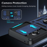 LeYi for TCL 50 XL-5G Case: with Slide Camera Cover + Tempered Glass Screen Protector, Heavy Duty Rugged Mobile Phone Case Cover Funda para with Magnetic Rotatable Ring Kickstand for TCL 50 XL