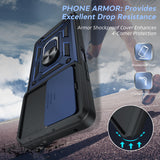 LeYi for TCL 50 XL-5G Case: with Slide Camera Cover + Tempered Glass Screen Protector, Heavy Duty Rugged Mobile Phone Case Cover Funda para with Magnetic Rotatable Ring Kickstand for TCL 50 XL