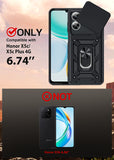 LeYi for Honor X5C/X5C Plus Case: Honour X5C/X5C Plus Case with Tempered Glass Screen Protector, [Military-Grade] Shockproof Kickstand Phone Cover