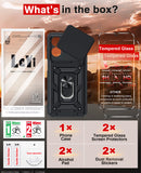 LeYi for Honor X5C/X5C Plus Case: Honour X5C/X5C Plus Case with Tempered Glass Screen Protector, [Military-Grade] Shockproof Kickstand Phone Cover