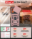 LeYi for Honor X5C/X5C Plus Case: Honour X5C/X5C Plus Case with Tempered Glass Screen Protector, [Military-Grade] Shockproof Kickstand Phone Cover