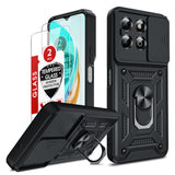 LeYi for Honor X6b 4G Case:Honour X6b 4G Case with Tempered Glass Screen Protector, [Military-Grade] Shockproof Kickstand Phone Cover