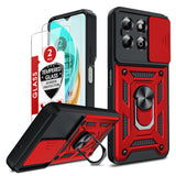 LeYi for Honor X6b 4G Case:Honour X6b 4G Case with Tempered Glass Screen Protector, [Military-Grade] Shockproof Kickstand Phone Cover