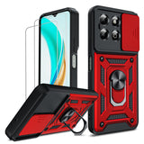 LeYi for Honor X6b 4G Case:Honour X6b 4G Case with Tempered Glass Screen Protector, [Military-Grade] Shockproof Kickstand Phone Cover