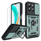 LeYi for Honor X6b 4G Case:Honour X6b 4G Case with Tempered Glass Screen Protector, [Military-Grade] Shockproof Kickstand Phone Cover