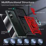 LeYi for OnePlus Nord-N30 5G Case: with Slide Camera Cover Screen Protector, Military-Grade Shockproof Protective Magnetic Ring Stand