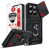 LeYi for Honor 400 Smart 5G Case: Honour 400 Smart Case with Tempered Glass Screen Protector, [Military-Grade] Shockproof Kickstand Phone Cover