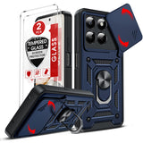 LeYi for Honor 400 Smart 5G Case: Honour 400 Smart Case with Tempered Glass Screen Protector, [Military-Grade] Shockproof Kickstand Phone Cover