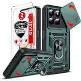 LeYi for Honor 400 Smart 5G Case: Honour 400 Smart Case with Tempered Glass Screen Protector, [Military-Grade] Shockproof Kickstand Phone Cover