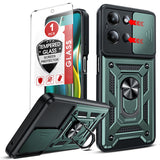LeYi for Moto G 5G 2025 Case: Motorola G 5G 2025 Case with Tempered Glass Screen Protector, [Military-Grade] Shockproof Kickstand Funda para G 5G 2025