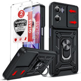 LeYi for Motorola Moto E15 4G/G05: Moto E15 4G/G05 Case with Tempered Glass Screen Protector, [Military-Grade] Shockproof Kickstand Phone Cover