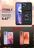 LeYi for Motorola Moto E15 4G/G05: Moto E15 4G/G05 Case with Tempered Glass Screen Protector, [Military-Grade] Shockproof Kickstand Phone Cover