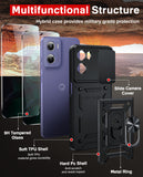 LeYi for Motorola Moto E15 4G/G05: Moto E15 4G/G05 Case with Tempered Glass Screen Protector, [Military-Grade] Shockproof Kickstand Phone Cover