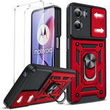 LeYi for Motorola Moto E15 4G/G05: Moto E15 4G/G05 Case with Tempered Glass Screen Protector, [Military-Grade] Shockproof Kickstand Phone Cover