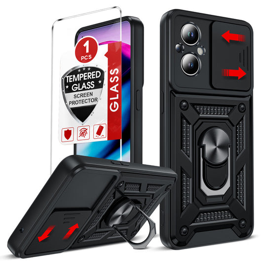 LeYi for OnePlus Nord-N20 5G Case: with Slide Camera Cover Screen Protector, Military-Grade Shockproof Protective Magnetic Ring Stand