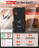LeYi for OnePlus Nord-N20 5G Case: with Slide Camera Cover Screen Protector, Military-Grade Shockproof Protective Magnetic Ring Stand