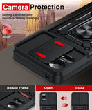 LeYi for TCL 50 LE-Case: with Slide Camera Cover + Tempered Glass Screen Protector, Heavy Duty Rugged Mobile Phone Case Cover Funda para with Magnetic Rotatable Ring Kickstand for TCL 50 LE