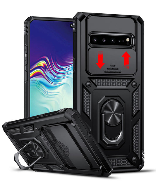 LeYi for Samsung Galaxy S10-Case: with Slide Camera Cover, [Military-Grade] Cellphone Case Cover with Magnetic Ring Kickstand for Samsung Galaxy S10