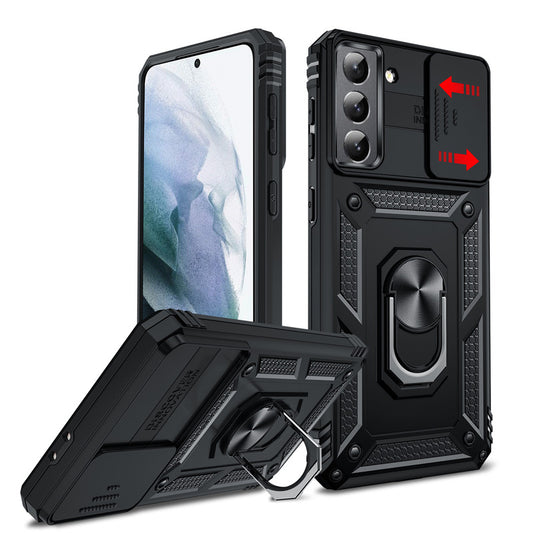 LeYi for Samsung Galaxy S21 Phone Case 5G: with Slide Camera Cover [Military-Grade] Cellphone Case Cover with Magnetic Ring Kickstand for Samsung Galaxy S21 5G