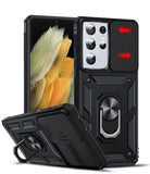 LeYi for Samsung Galaxy S21 Ultra-5G Case: with Slide Camera Cover, [Military-Grade] Cellphone Case Cover with Magnetic Ring Kickstand for Samsung Galaxy S21 Ultra 5G