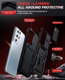 LeYi for Samsung Galaxy S21 Ultra-5G Case: with Slide Camera Cover, [Military-Grade] Cellphone Case Cover with Magnetic Ring Kickstand for Samsung Galaxy S21 Ultra 5G