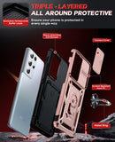 LeYi for Samsung Galaxy S21 Ultra-5G Case: with Slide Camera Cover, [Military-Grade] Cellphone Case Cover with Magnetic Ring Kickstand for Samsung Galaxy S21 Ultra 5G