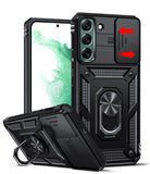 LeYi for Samsung Galaxy S22-Plus Case: with Slide Camera Cover, [Military-Grade] Cellphone Case Cover with Magnetic Ring Kickstand for Samsung Galaxy S22 Plus