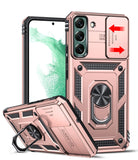 LeYi for Samsung Galaxy S22-Plus Case: with Slide Camera Cover, [Military-Grade] Cellphone Case Cover with Magnetic Ring Kickstand for Samsung Galaxy S22 Plus