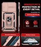 LeYi for Samsung Galaxy S22-Plus Case: with Slide Camera Cover, [Military-Grade] Cellphone Case Cover with Magnetic Ring Kickstand for Samsung Galaxy S22 Plus