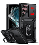 LeYi for Samsung Galaxy S22-Ultra Case: with Slide Camera Cover, [Military-Grade] Cellphone Case Cover with Magnetic Ring Kickstand for Samsung Galaxy S22 Ultra