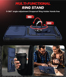 LeYi for Samsung Galaxy S22-Ultra Case: with Slide Camera Cover, [Military-Grade] Cellphone Case Cover with Magnetic Ring Kickstand for Samsung Galaxy S22 Ultra