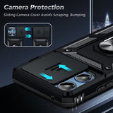 LeYi for Motorola-Moto G 5G 2025 Case: with Slide Camera Cover and Screen Protector, [Military-Grade] Cellphone Case Cover with Magnetic Ring Kickstand for Moto G 5G 2025