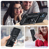 LeYi for Motorola-Moto G 5G 2025 Case: with Slide Camera Cover and Screen Protector, [Military-Grade] Cellphone Case Cover with Magnetic Ring Kickstand for Moto G 5G 2025