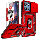 LeYi for Motorola-Moto G 5G 2025 Case: with Slide Camera Cover and Screen Protector, [Military-Grade] Cellphone Case Cover with Magnetic Ring Kickstand for Moto G 5G 2025