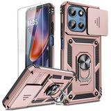 LeYi for Motorola-Moto G 5G 2025 Case: with Slide Camera Cover and Screen Protector, [Military-Grade] Cellphone Case Cover with Magnetic Ring Kickstand for Moto G 5G 2025