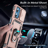 LeYi for Motorola-Moto G Play 2024 Case: with Slide Camera Cover and Screen Protector, [Military-Grade] Cellphone Case Cover with Magnetic Ring Kickstand for Moto G Play 2024