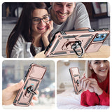 LeYi for Motorola-Moto G Play 2024 Case: with Slide Camera Cover and Screen Protector, [Military-Grade] Cellphone Case Cover with Magnetic Ring Kickstand for Moto G Play 2024