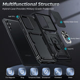 LeYi for Samsung Galaxy A13 5G Case: with Slide Camera Cover and Screen Protector, [Military-Grade] Cellphone Case Cover with Magnetic Ring Kickstand for Samsung Galaxy A13 5G