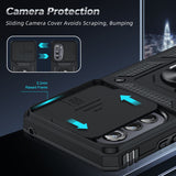 LeYi for Motorola-Edge-2022 Case: with Slide Camera Cover, [Military-Grade] Cellphone Case Cover with Magnetic Ring Kickstand for Moto Edge 2022