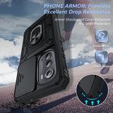 LeYi for Motorola-Edge-2022 Case: with Slide Camera Cover, [Military-Grade] Cellphone Case Cover with Magnetic Ring Kickstand for Moto Edge 2022