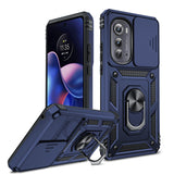 LeYi for Motorola-Edge-2022 Case: with Slide Camera Cover, [Military-Grade] Cellphone Case Cover with Magnetic Ring Kickstand for Moto Edge 2022