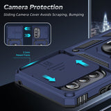 LeYi for Motorola-Edge-2022 Case: with Slide Camera Cover, [Military-Grade] Cellphone Case Cover with Magnetic Ring Kickstand for Moto Edge 2022