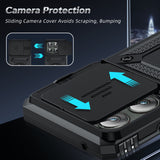 LeYi for Motorola-Edge-2025 Case: with Slide Camera Cover, [Military-Grade] Cellphone Case Cover with Magnetic Ring Kickstand for Moto Edge 2025