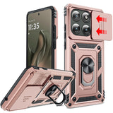 LeYi for Motorola-Edge-2025 Case: with Slide Camera Cover, [Military-Grade] Cellphone Case Cover with Magnetic Ring Kickstand for Moto Edge 2025