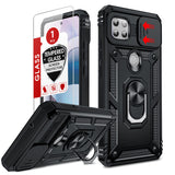 LeYi for Motorola-Moto One 5G Ace Case: with Slide Camera Cover and Screen Protector, [Military-Grade] Cellphone Case Cover with Magnetic Ring Kickstand for Moto One 5G Ace