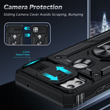 LeYi for Motorola-Moto One 5G Ace Case: with Slide Camera Cover and Screen Protector, [Military-Grade] Cellphone Case Cover with Magnetic Ring Kickstand for Moto One 5G Ace